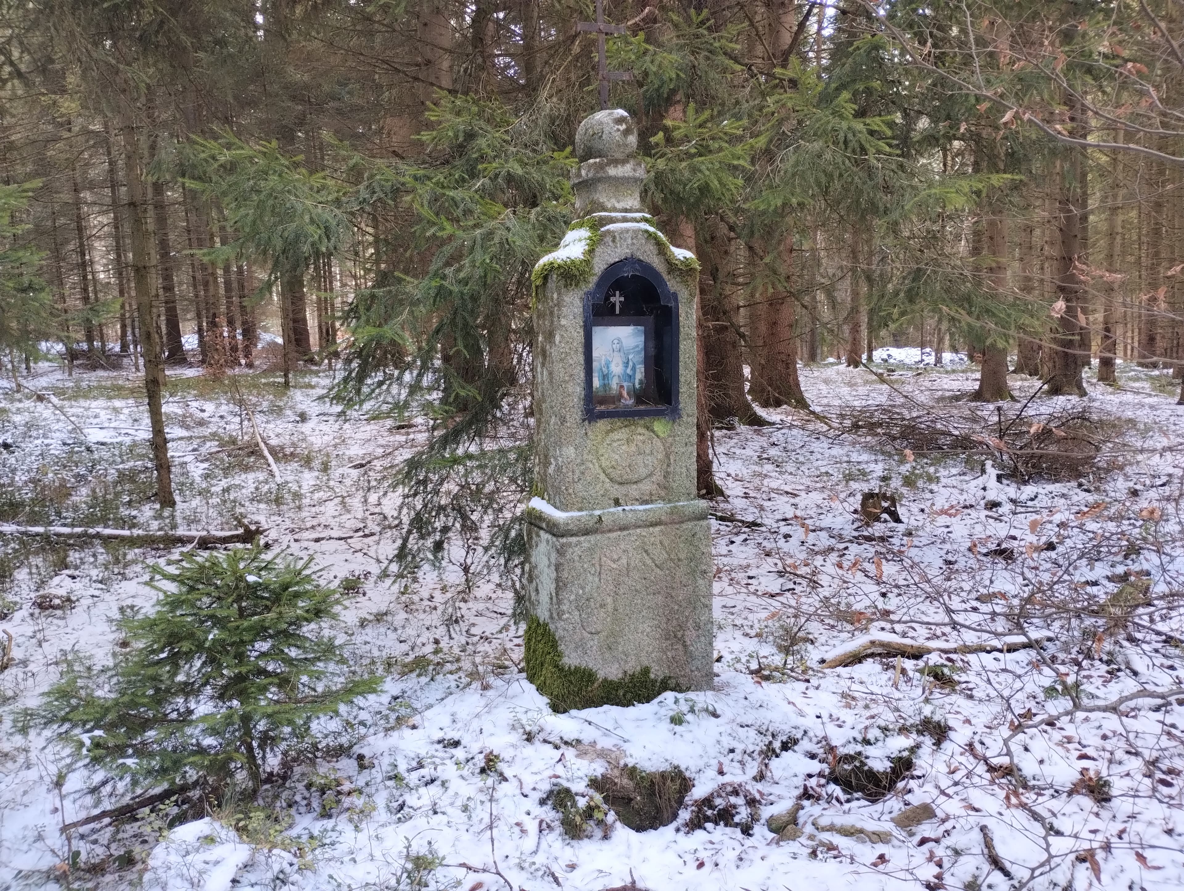 stone wayside chapel on the north slope of Doppler hill