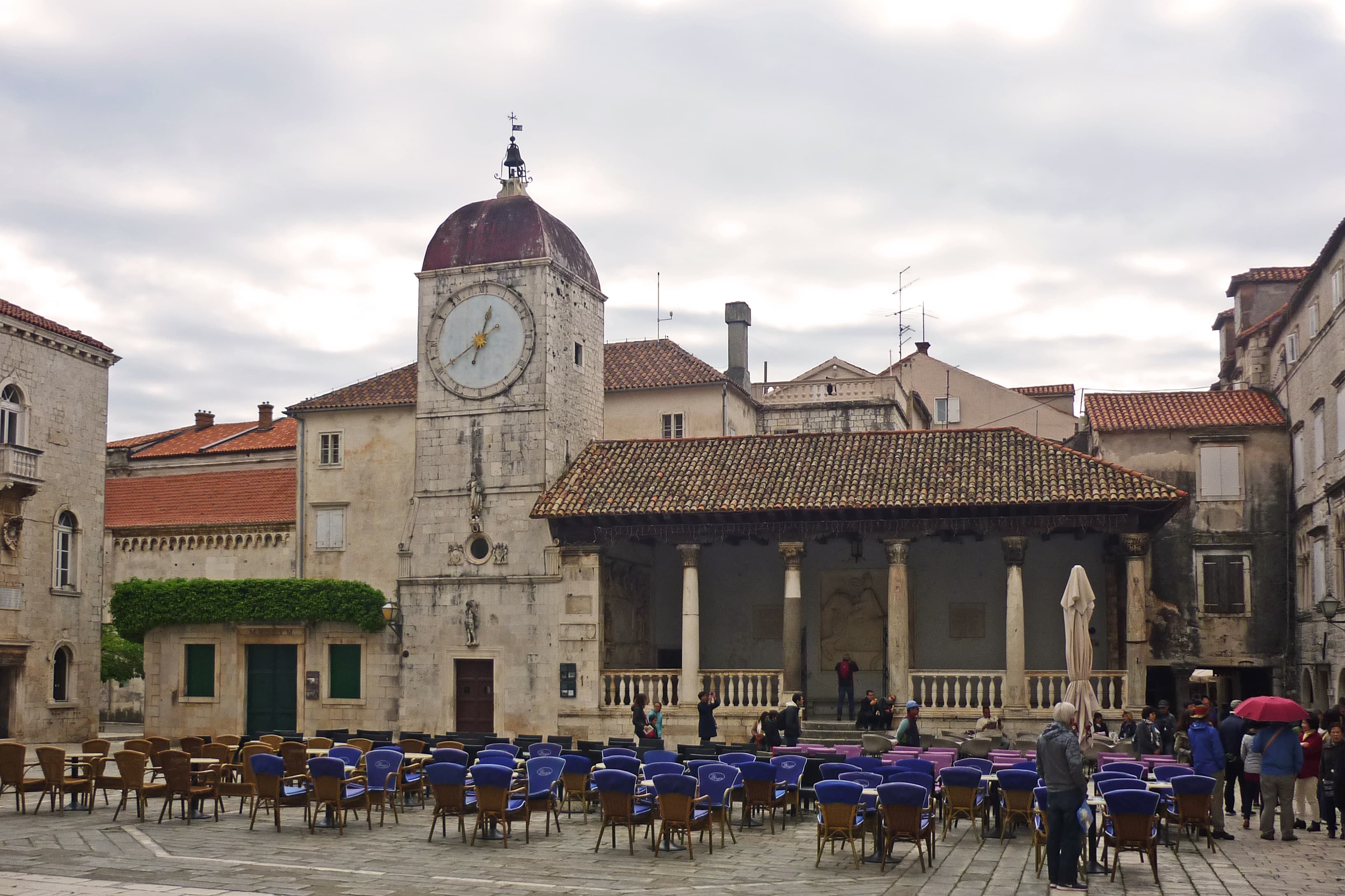 clock tower in Trogir, Croatia