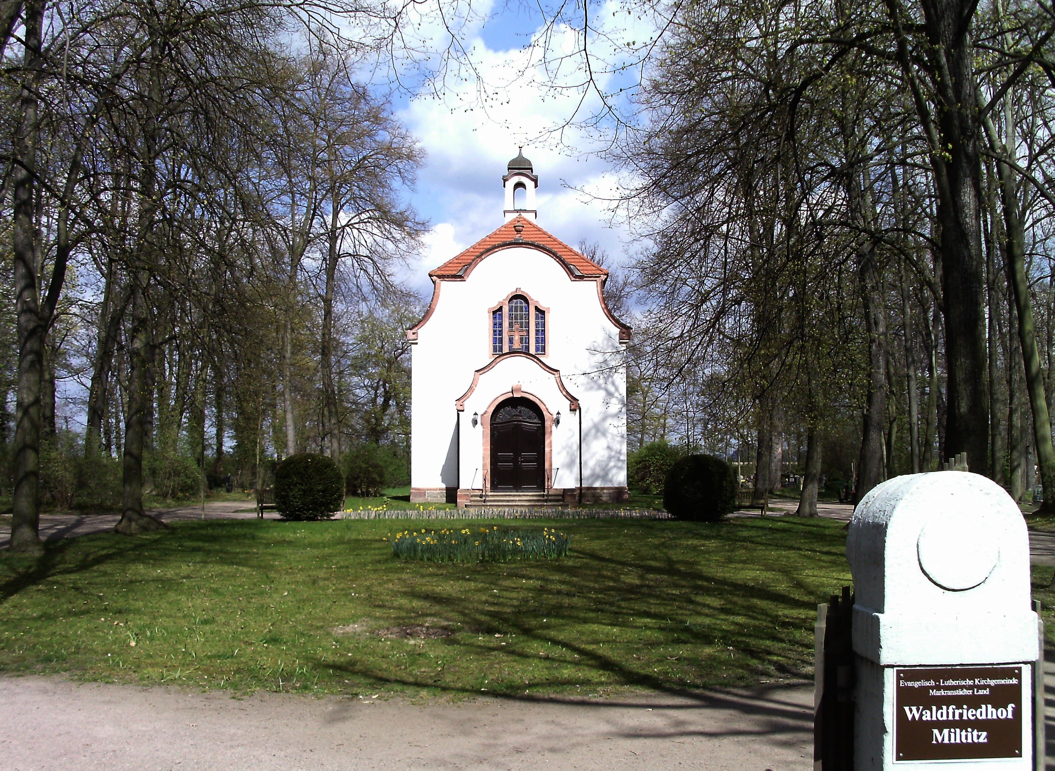 Individual monuments of woodland cemetery Miltitz