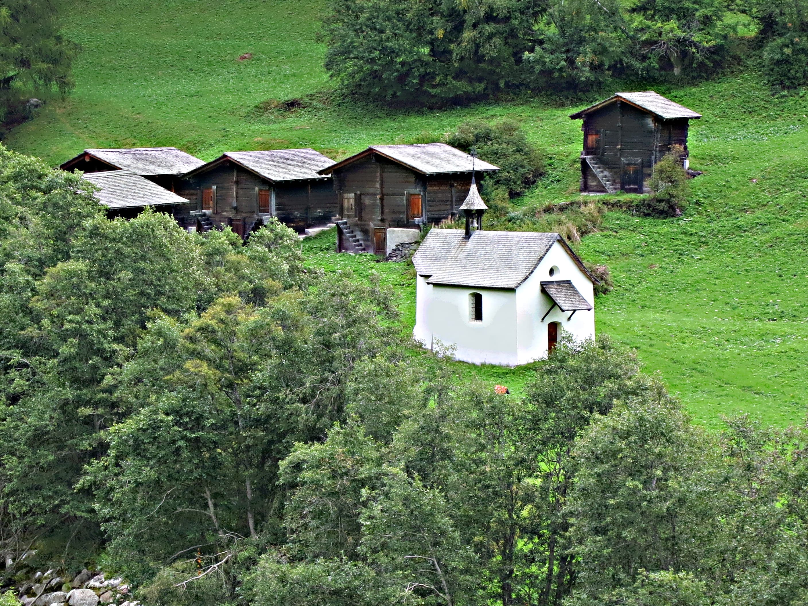 St. Sebastian chapel (emergency helpers chapel) with group haystack