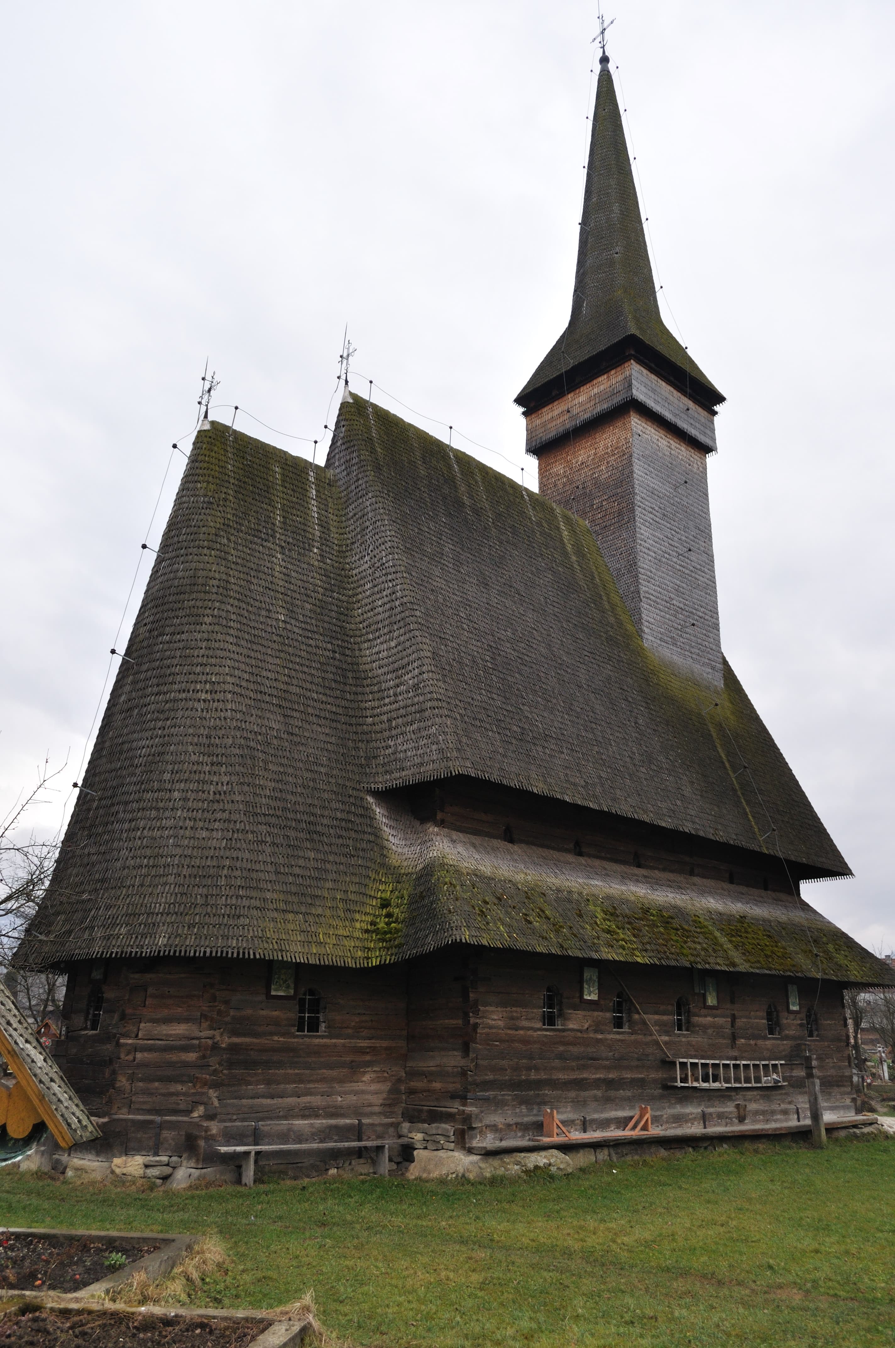 Downhill wooden church of the Nativity of Mary in Ieud, Maramureș