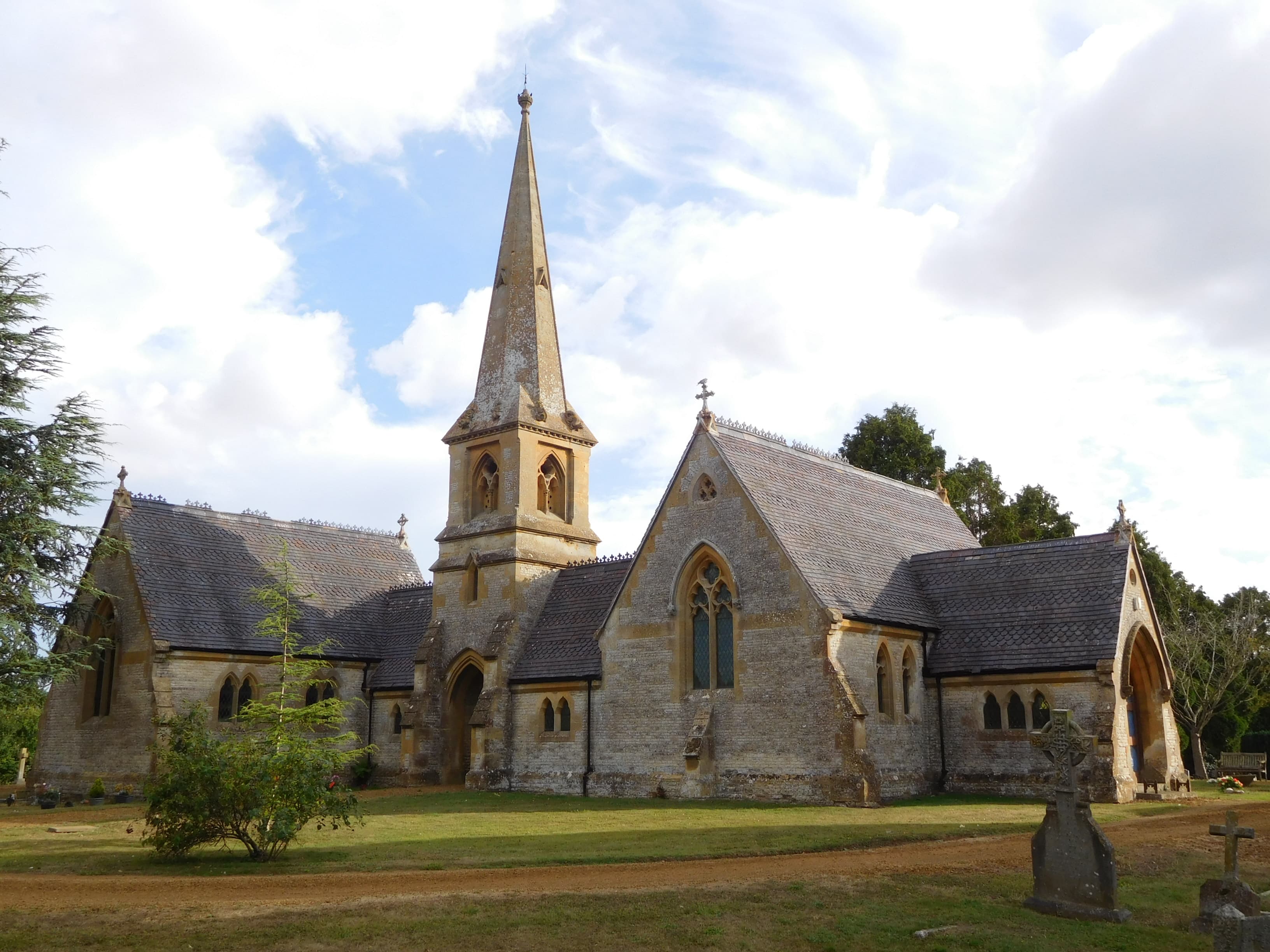 Pair Of Cemetery Chapels On A34 At Sp 2601 3951